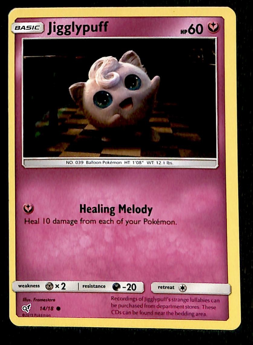 Jigglypuff Holo Detective Pikachu NM, 14/18 Pokemon Card