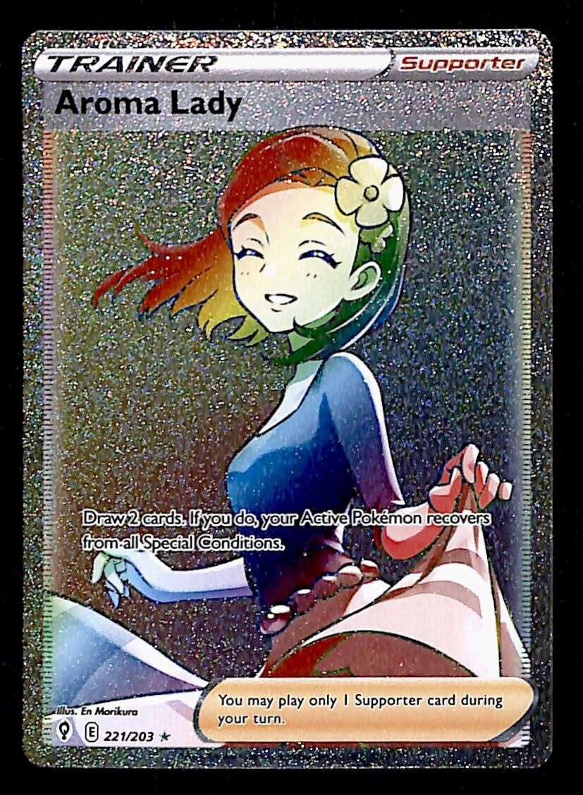 aroma lady rainbow pokemon card Aroma Lady 221/203 Evolving Skies NM Full Art Secret Rainbow Rare Pokemon  Card