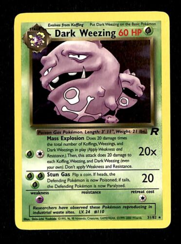 Dark Weezing Team Rocket EX, 31/82 Pokemon Card.