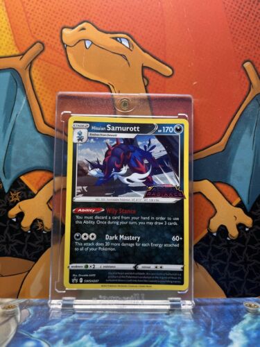 Hisuian Samurott Pre Release Holo Black Star Promo SWSH207, NM Pokemon Card