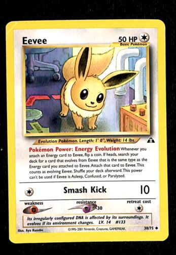 Eevee Neo Discovery EX, 38/75 Pokemon Card.