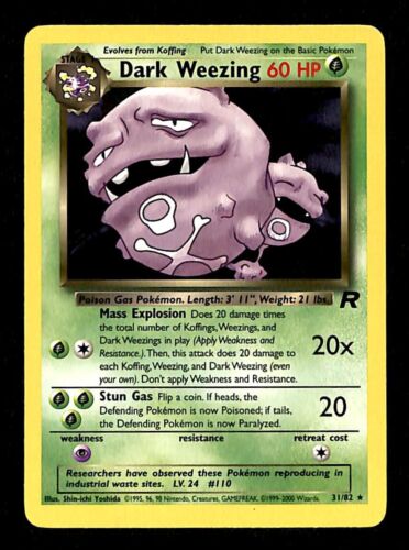 Dark Weezing Team Rocket NM, 31/82 Pokemon Card.