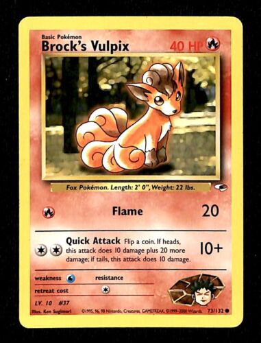Brocks Vulpix Gym Heroes EX, 73/132 Pokemon Card.