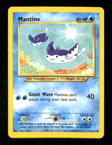 Mantine Neo Destiny EX, 74/105 Pokemon Card