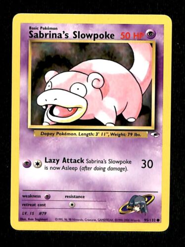 Sabrinas Slowpoke Gym Heroes NM, 95/132 Pokemon Card.