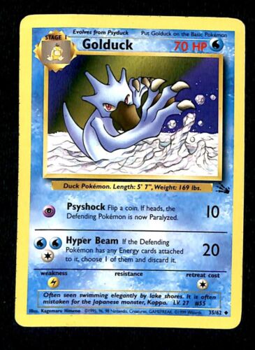 Golduck Fossil VG, 35/62 Pokemon Card
