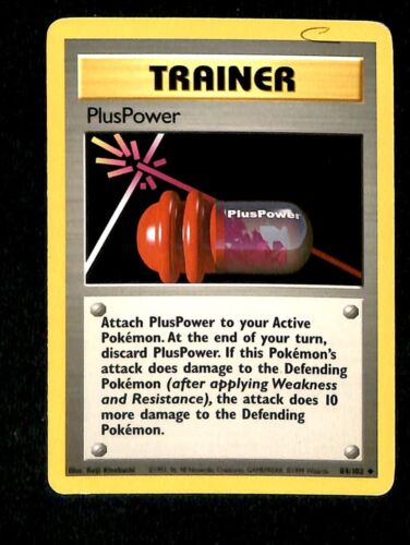 PlusPower Base Set 1999 Unlimited Print VG, 84/102 Pokemon Card.