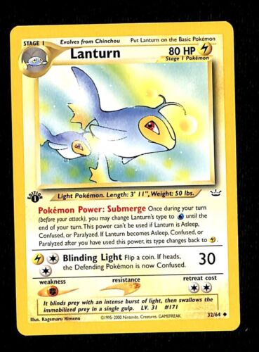 Lanturn Neo Revelations 1st Edition EX, 32/64 Pokemon Card
