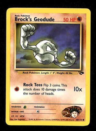 Brocks Geodude Gym Challenge NM, 68/132 Pokemon Card