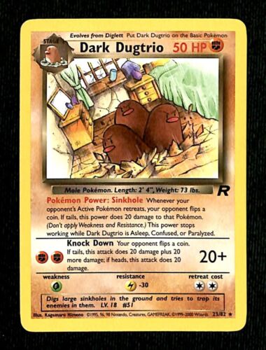 Dark  Dugtrio Team Rocket NM, 23/82 Pokemon Card.