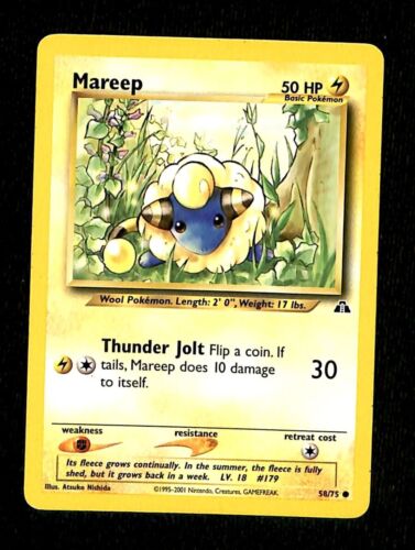 Mareep Neo Discovery EX, 58/75 Pokemon Card.