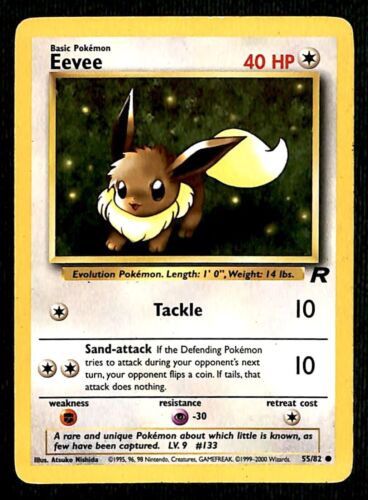 Eevee Team Rocket VG, 55/82 Pokemon Card.