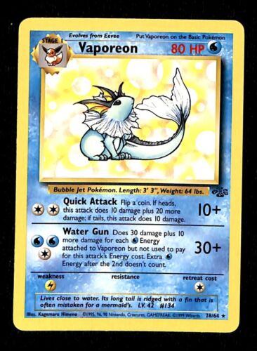 Vaporeon Jungle NM, 28/64 Pokemon Card