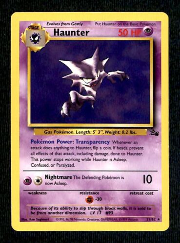 Haunter Fossil NM, 21/62 Pokemon Card