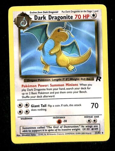Dark Dragonite Team Rocket EX, 22/82 Pokemon Card.