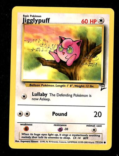 Jigglypuff Base Set 2 EX, 77/130 Pokemon Card