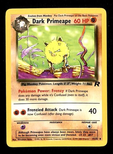 Dark Primeape Team Rocket NM, 43/82 Pokemon Card.