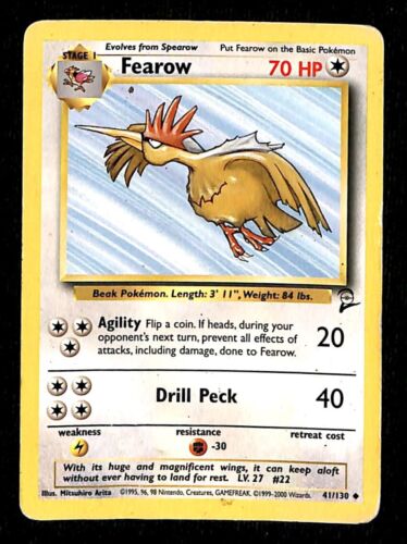 Fearow Base Set 2 VG, 41/130 Pokemon Card