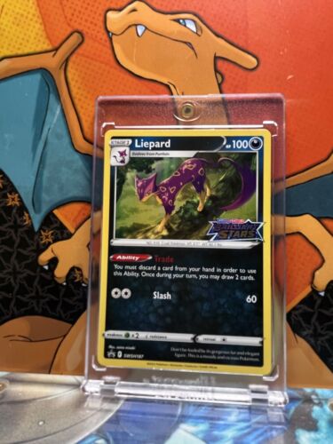Liepard Holo Brilliant Stars Prerelease Black Star Promo, SWSH187 Pokemon Card