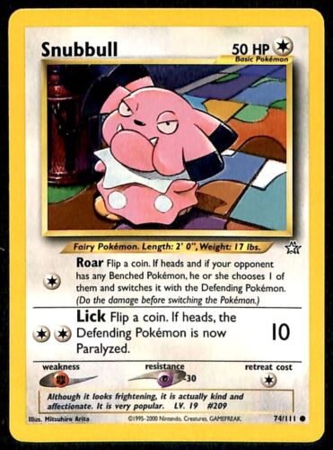 Snubbull Neo Genesis NM, 74/111 Pokemon Card