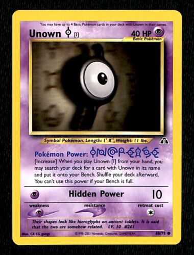 Unown I Neo Discovery NM, 68/75 Pokemon Card.