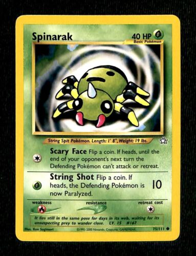 Spinarak Neo Genesis NM, 75/111 Pokemon Card
