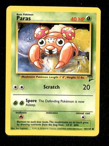Paras Base Set 2 EX, 85/130 Pokemon Card