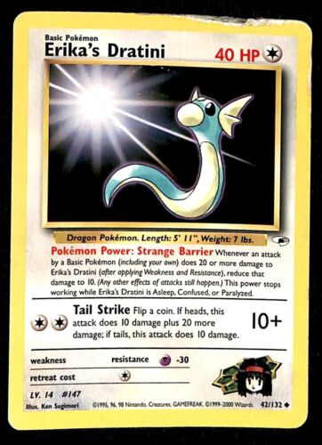 Erikas Dratini Gym Heroes VG, 42/132 Pokemon Card.