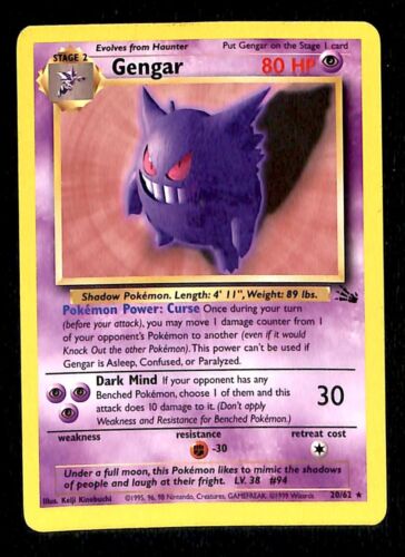 Gengar Fossil EX 20/62 Pokemon Card