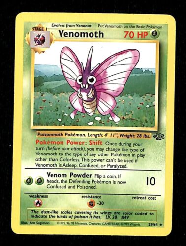 Venomoth Jungle EX, 29/64 Pokemon Card