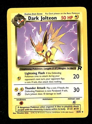 Dark Jolteon Team Rocket EX, 38/82 Pokemon Card.
