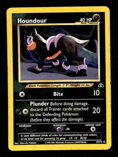 Houndour Neo Discovery VG, 39/75 Pokemon Card.