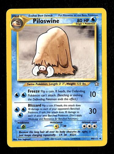 Piloswaine Neo Genesis EX, 44/111 Pokemon Card