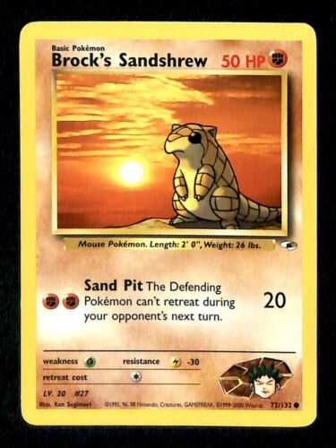 Brocks Sandshrew Gym Heroes EX, 72/132 Pokemon Card.