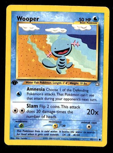 Wooper 1st Edition Neo Genesis EX, 82/111 Pokemon Card