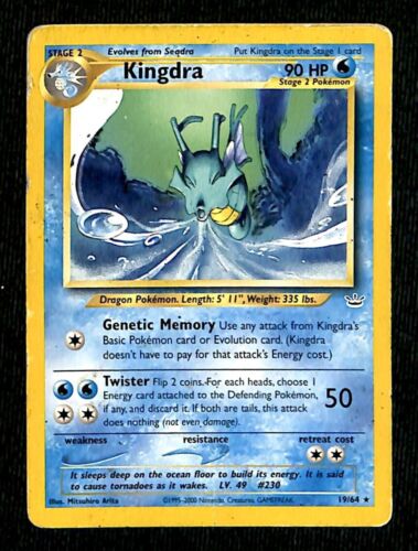 Kingdra Neo Revelations VG, 19/64 Pokemon Card