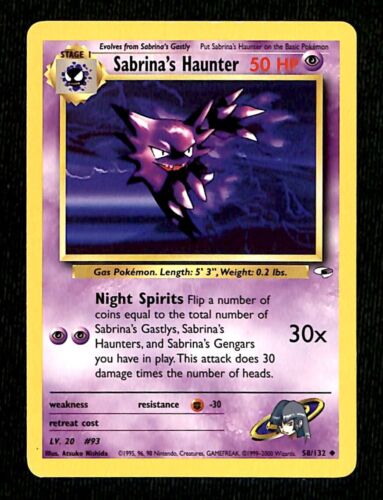 Sabrinas Haunter Gym Heroes EX, 58/132 Pokemon Card.