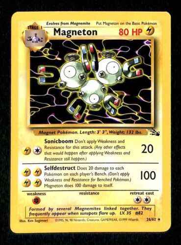 Magneton Fossil NM, 26/62 Pokemon Card