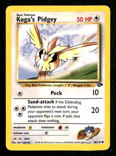 Kogas Pidgey Gym Challenge VG, 80/132 Pokemon Card