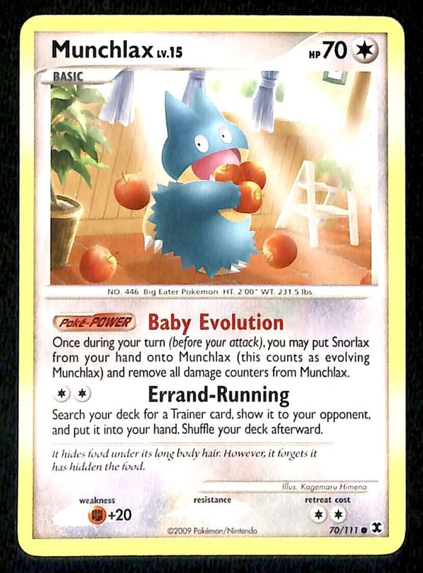 Munchlax Rising Rivals NM, 70/111 Pokemon Card