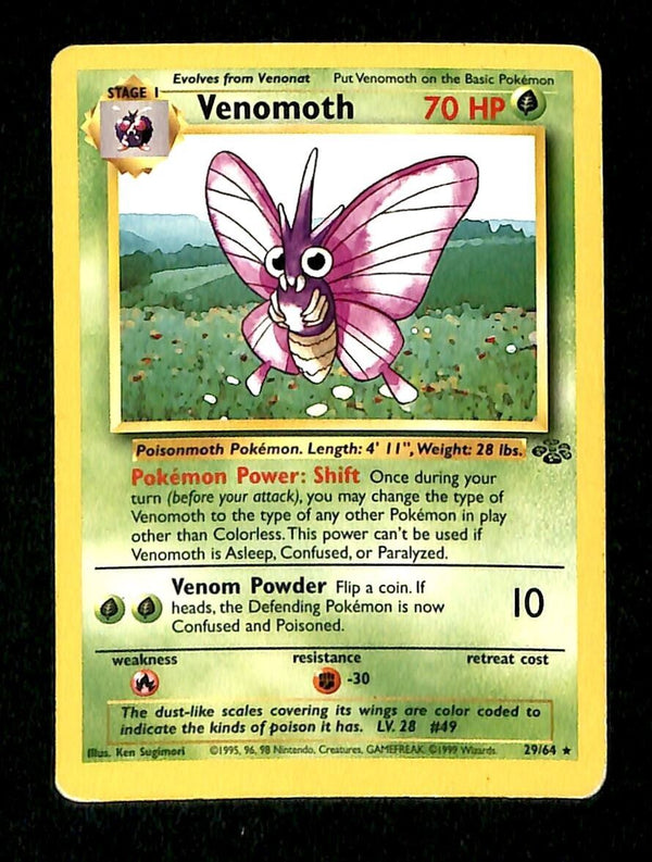 Venomoth Jungle VG, 29/64 Pokemon Card