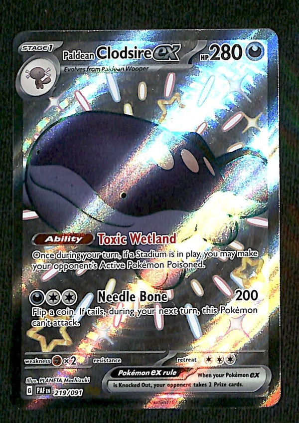 Shiny Clodsire ex Full Art Paldean Fates 219/091, NM Pokemon Card