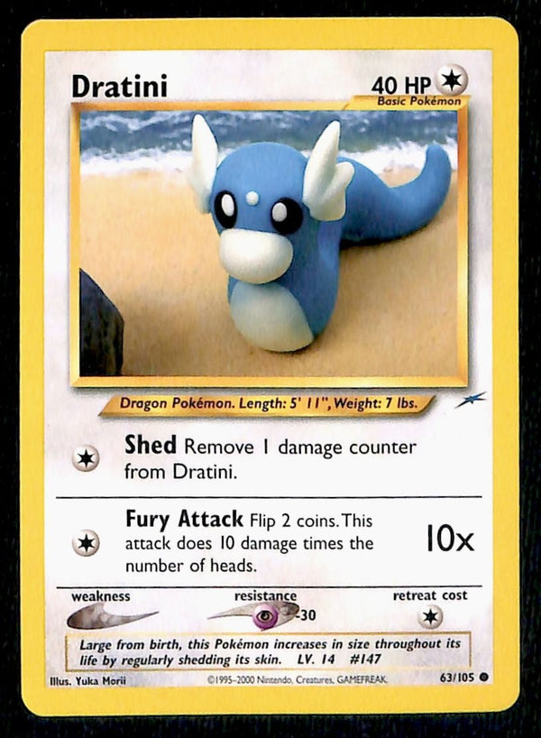 Dratini Neo Destiny Unlimited 63/105, NM Pokemon Card