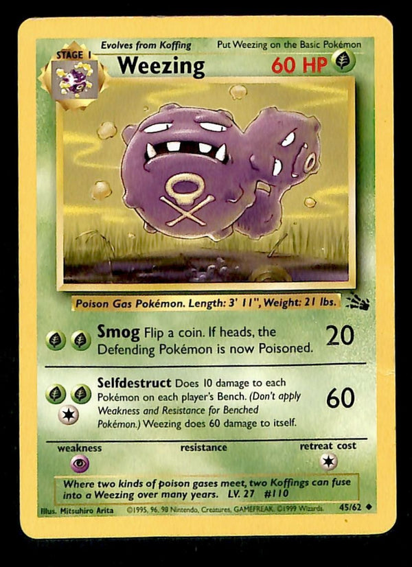 Weezing Fossil MP, 45/62 Pokemon Card