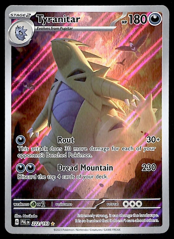 Tyranitar Illustration Rare Paldea Evolved 222/193, NM Pokemon Card