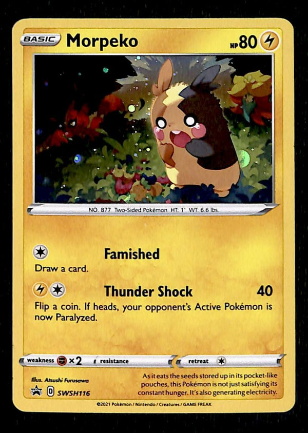 Morpeko Cosmos Holo Black Star Promo SWSH116, NM Pokemon Card