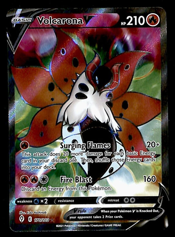 Volcarona V Full Art Evolving Skies 170/203, NM Pokemon Card