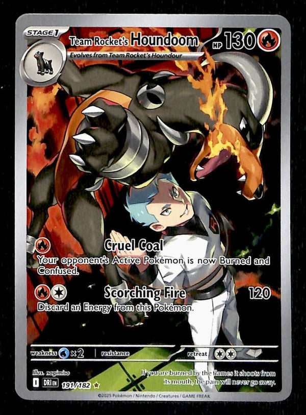Team Rocket's Houndoom Illustration Rare Destined Rivals 191/182, NM PokemonCard