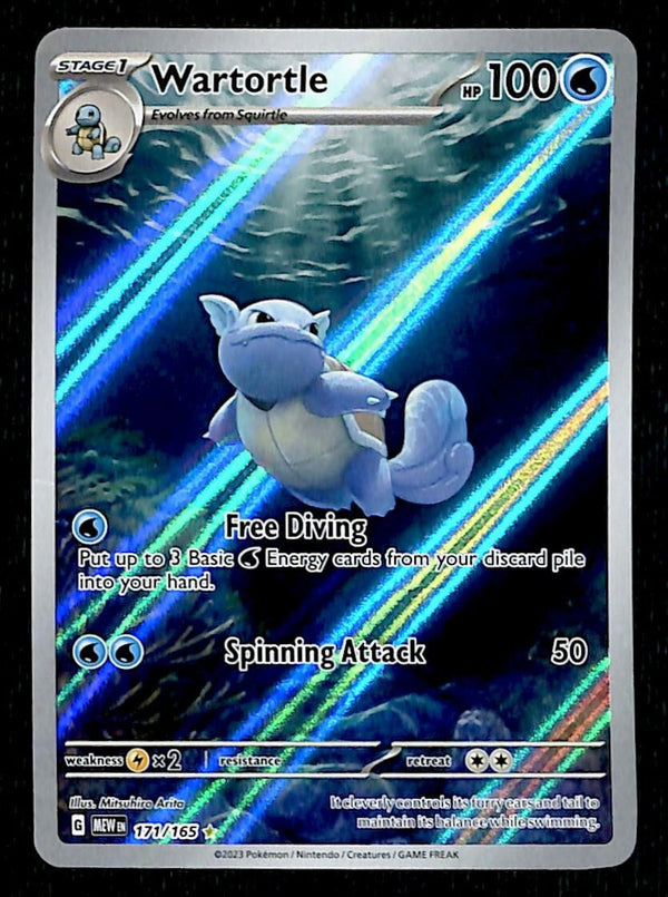 Wartortle ex Illustration Rare Scarlet & Violet 151 171/165, NM Pokemon Card