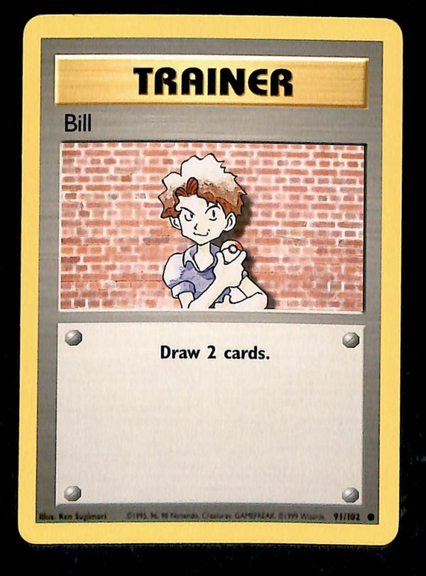 Bill Base Set 1999 Unlimited Print NM, 91/102 Pokemon Card.